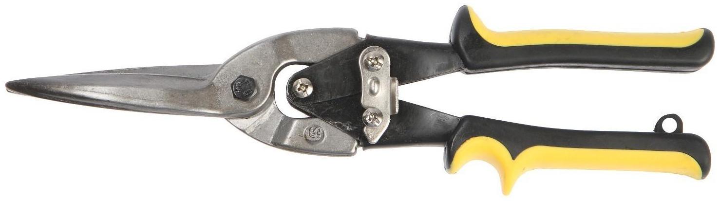 Ножницы по металлу ТУНДРА, 300 мм, 2К рукоятки, прямой рез