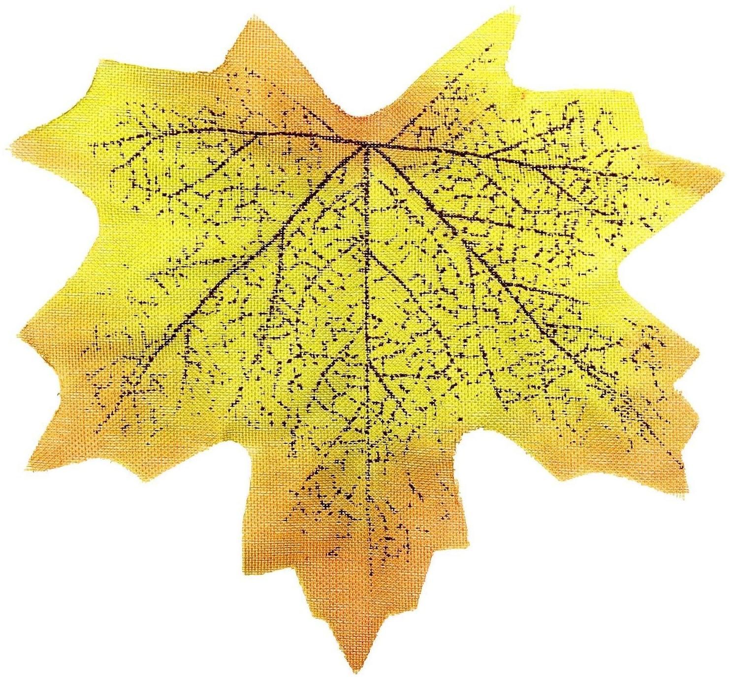 Декор «Кленовый лист», набор 50 шт, жёлто-зелёный цвет