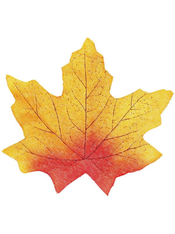 Декор «Осенний лист», набор 50 шт., жёлтый с оранжевыми концами, листик 8 × 8 см