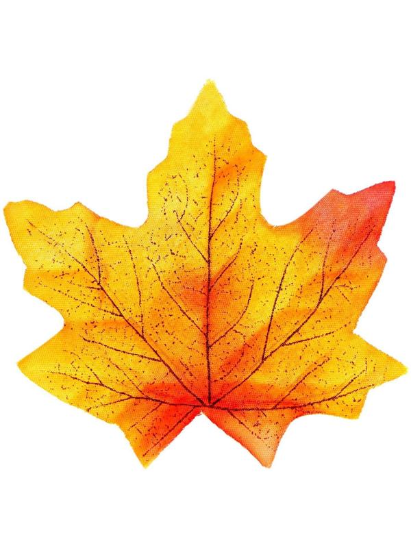 Декор «Осенний лист», набор 50 шт., жёлтый с оранжевыми концами, листик 8 × 8 см