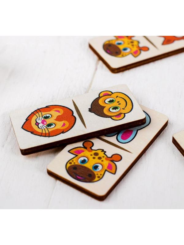 Домино «Животные»,28 элементов, размер плашки: 3х6х0.4 см