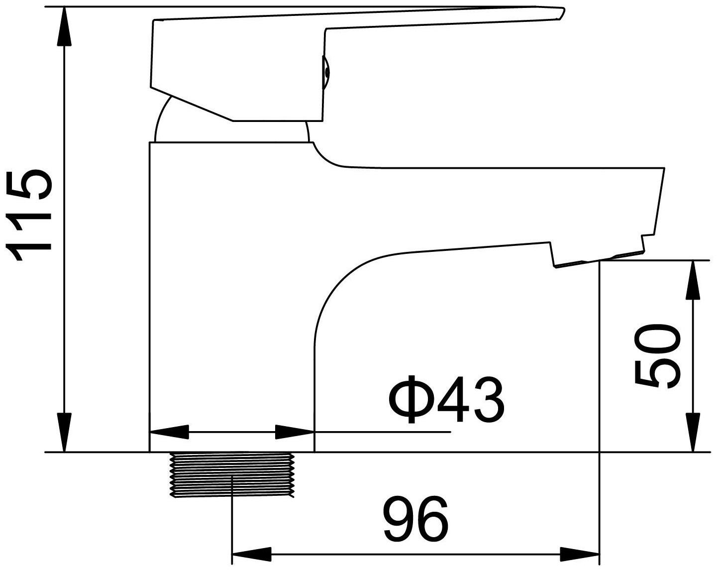 Смеситель для раковины Accoona A9065, однорычажный, хром