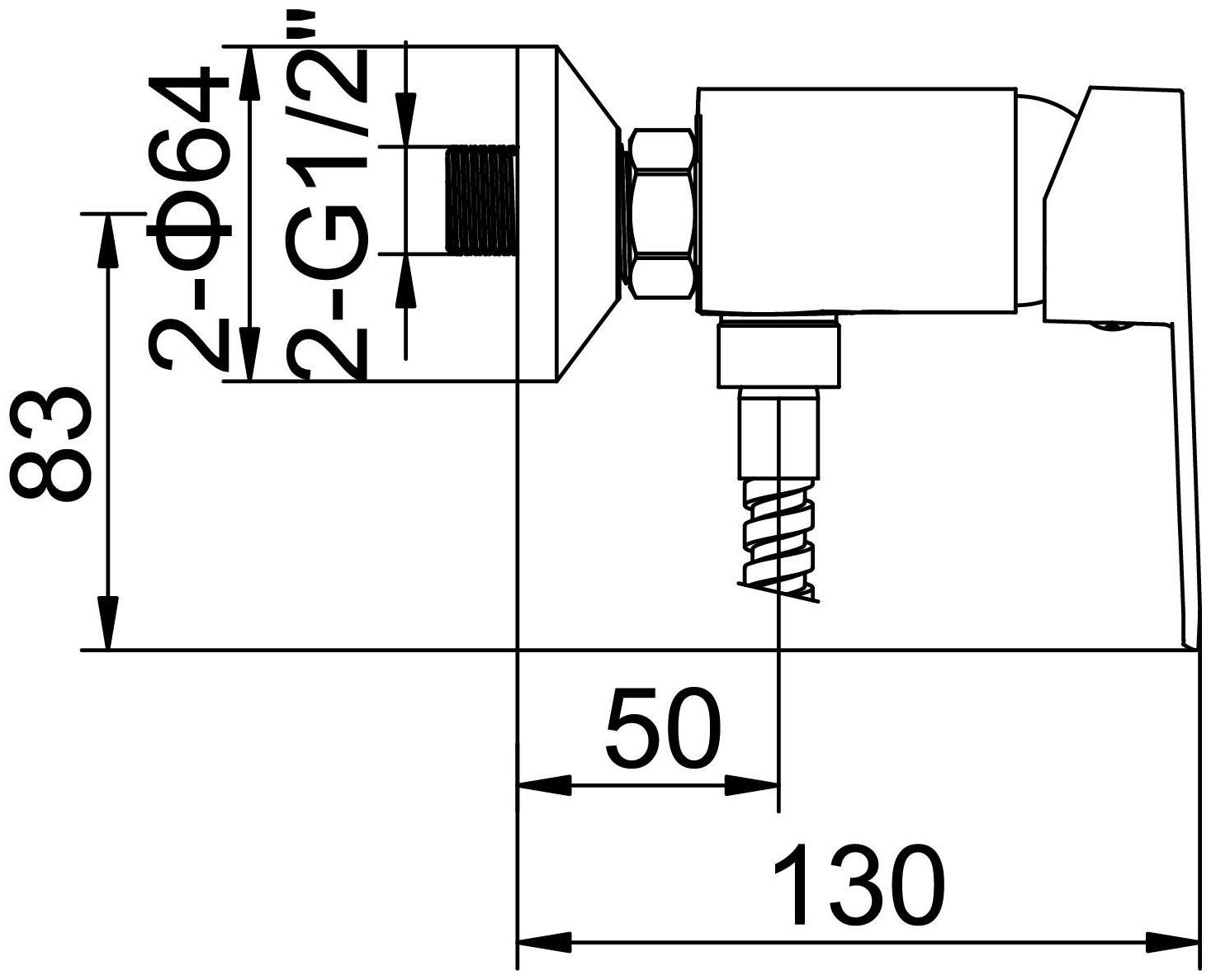 Смеситель для душа Accoona A8065, однорычажный, хром