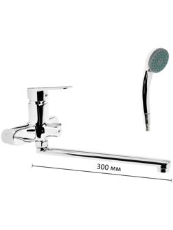 Смеситель для ванны Accoona A7165, однорычажный, излив 300 мм, хром