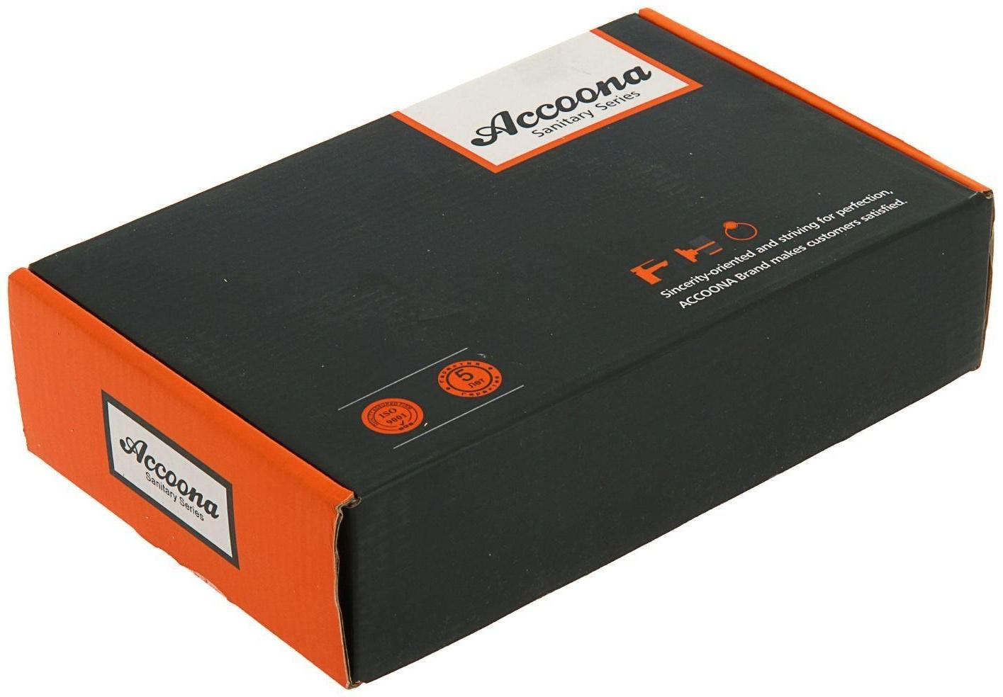 Смеситель для раковины Accoona A9482F, двухрычажный, с гайкой, черный/хром