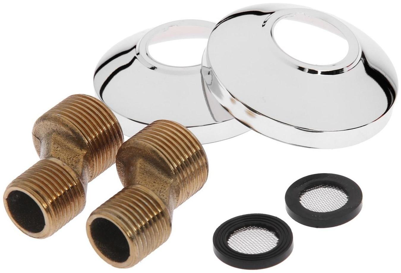 Смеситель для ванны Accoona A7182H, двухрычажный, желтый/хром