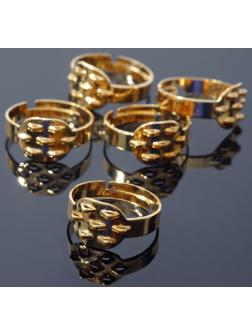 Основа для кольца с площадкой на 7 петель СМ-710-58А (набор 5шт) регул-й раз-р, цвет золото