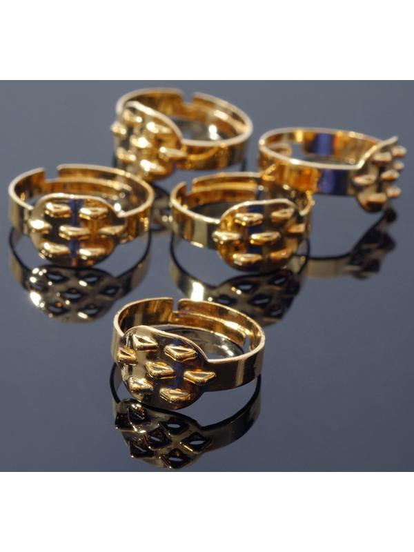 Основа для кольца с площадкой на 7 петель СМ-710-58А (набор 5шт) регул-й раз-р, цвет золото