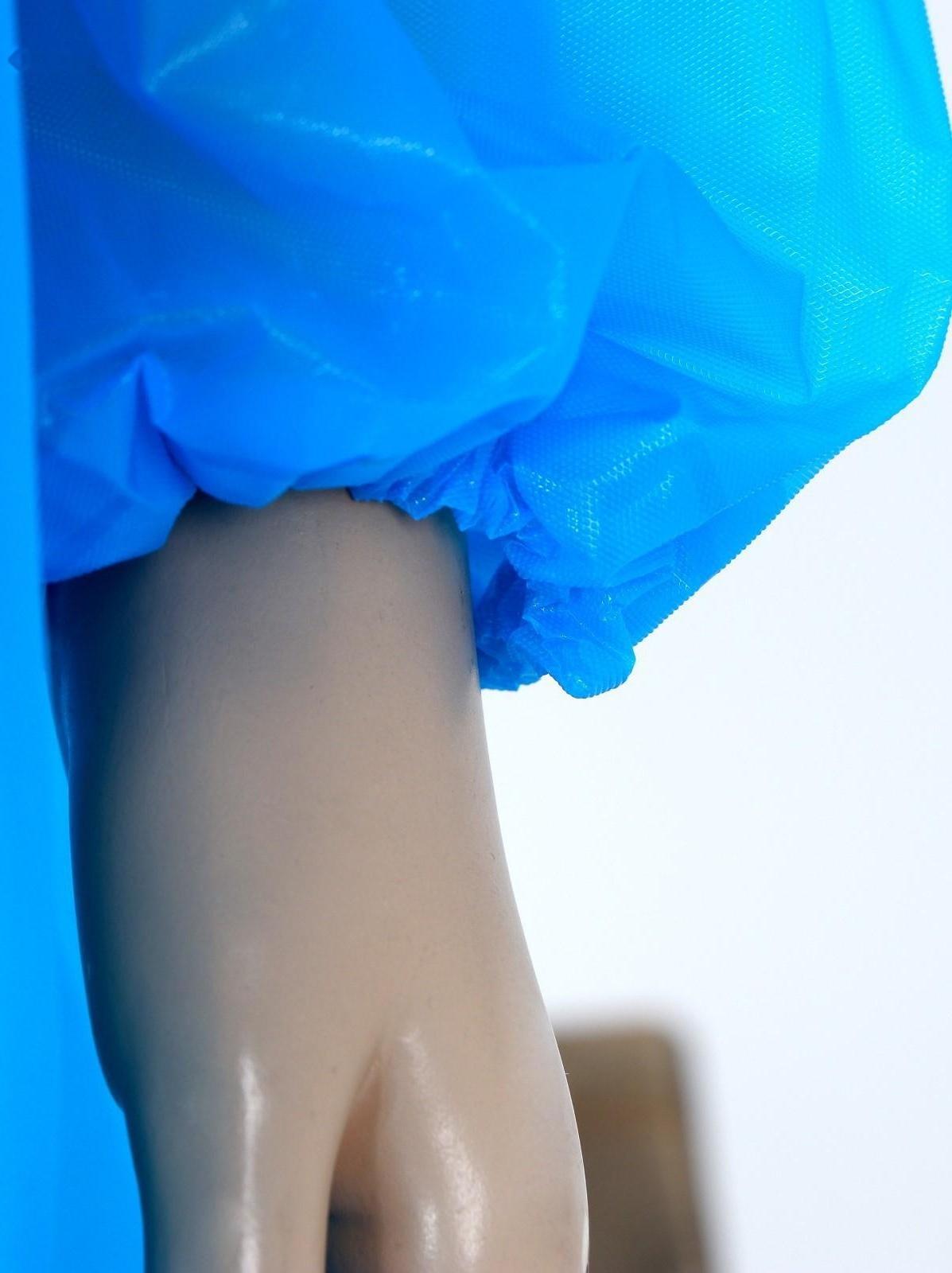 Дождевик детский однотонный синий, рост 120-160 см