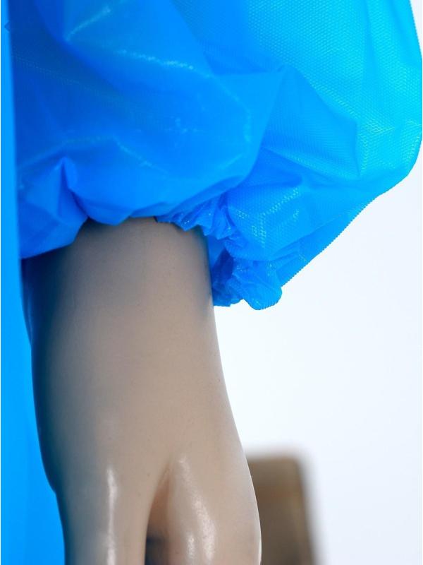 Дождевик детский однотонный синий, рост 120-160 см