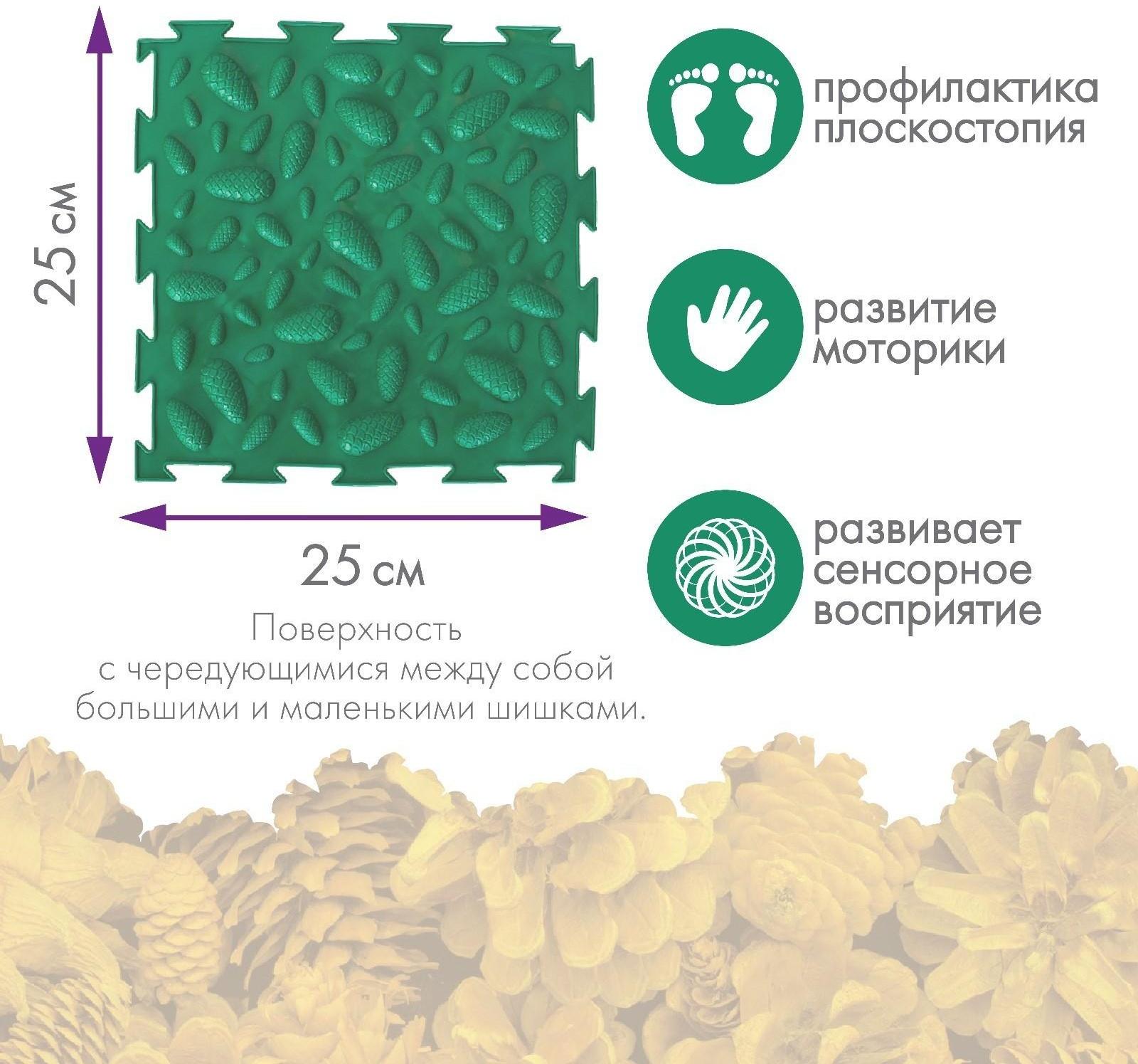 Модульный массажный коврик ОРТОДОН «Шишки», мягкий, цвет МИКС