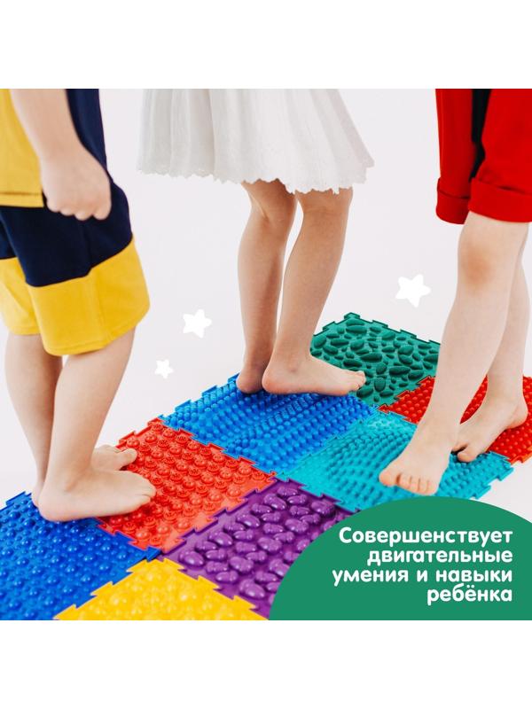 Модульный массажный коврик ОРТОДОН «Шишки», мягкий, цвет МИКС