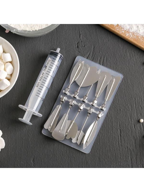 Набор форм для моделирования кондитерских украшений, шприц, 10 насадок, МИКС