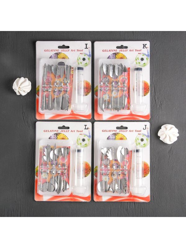 Набор форм для моделирования кондитерских украшений, шприц, 10 насадок, МИКС