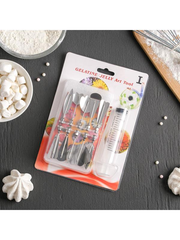 Набор форм для моделирования кондитерских украшений, шприц, 10 насадок, МИКС