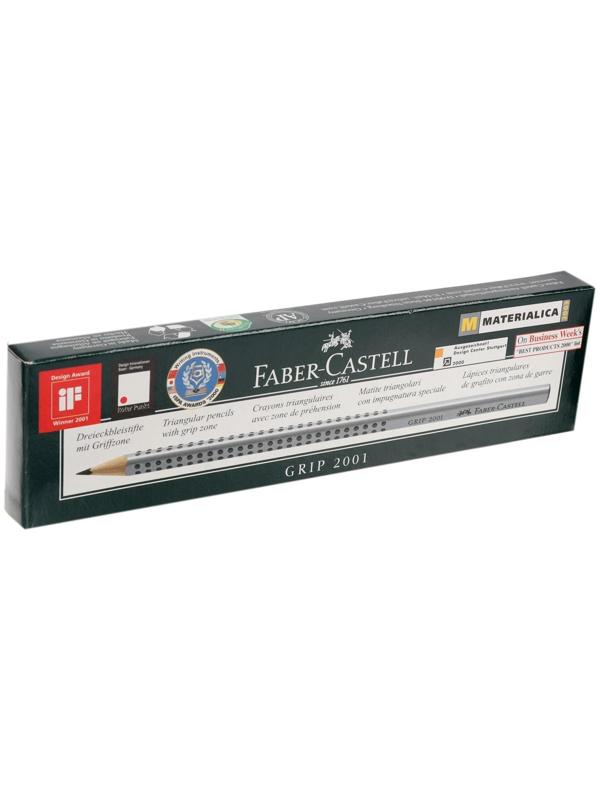 Карандаш чернографитный Faber-Castell профессиональные Grip 2001 2B трёхгранный корпус, массажные шашечки