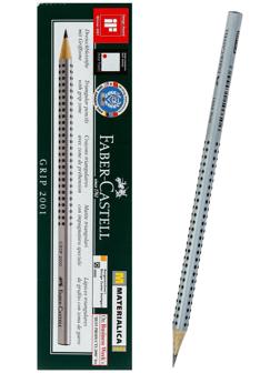 Карандаш чёрнографитный Faber-Castell Grip 2001 HB профессиональный, трёхгранный корпус, массажные шашечки, ЦЕНА ЗА 1 ШТУКУ