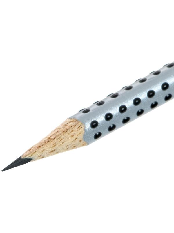 Карандаш чёрнографитный Faber-Castell Grip 2001 HB профессиональный, трёхгранный корпус, массажные шашечки, ЦЕНА ЗА 1 ШТУКУ