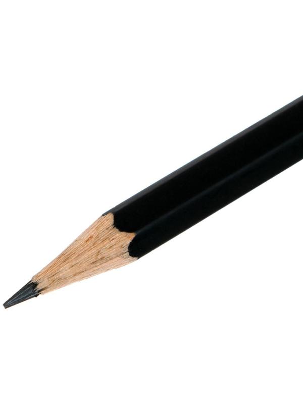 Карандаш чёрнографитный Faber-Castell HB 1112 с ластиком, чёрный
