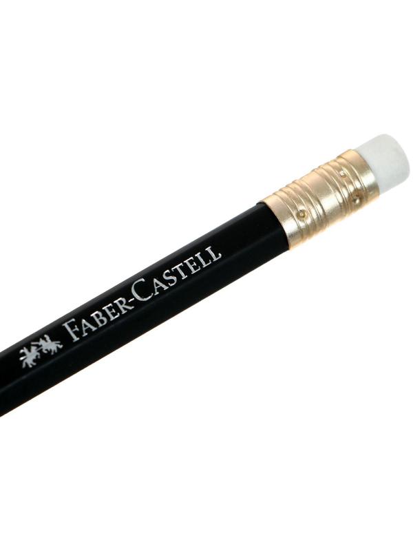 Карандаш чёрнографитный Faber-Castell HB 1112 с ластиком, чёрный