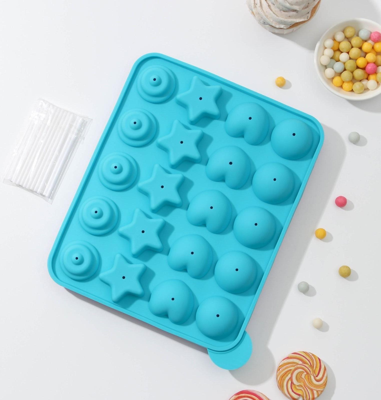 Форма для леденцов «Сладости-радости», 23×19×3 см, 20 ячеек, с палочками