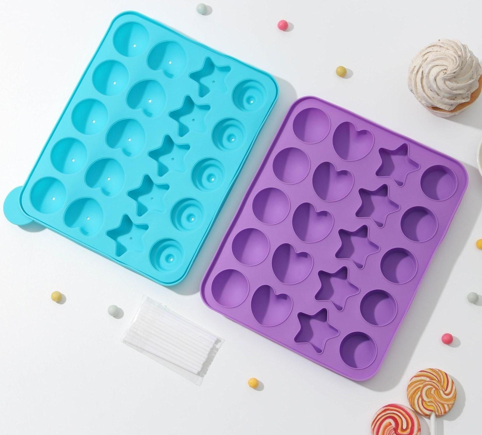 Форма для леденцов «Сладости-радости», 23×19×3 см, 20 ячеек, с палочками