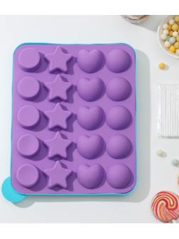 Форма для леденцов «Сладости-радости», 23×19×3 см, 20 ячеек, с палочками