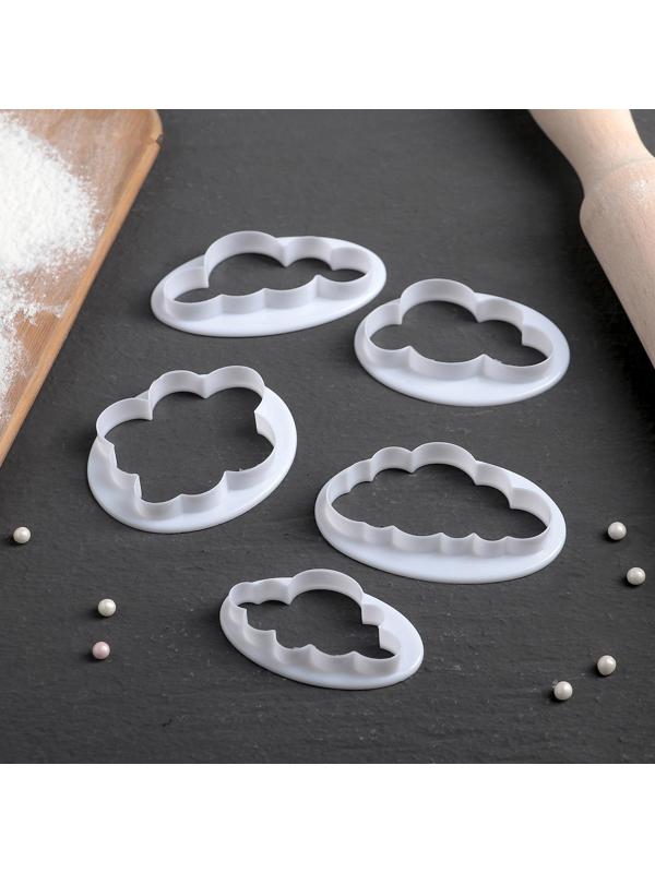 Набор выемок кондитерских для марципана и теста Доляна, 5 шт, 7,8×4,6×1 см