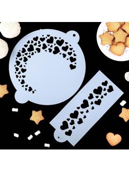 Трафарет кулинарный для украшения выпечки, 2 шт