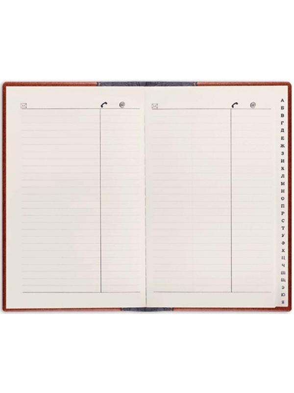 Телефонная книга А5, 136 х 202 мм, 96 листов, Cayman, вырубной алфавит, комбинированная кожа