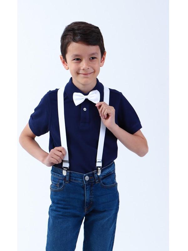 Подтяжки детские, ширина - 2,5 см, цвет белый