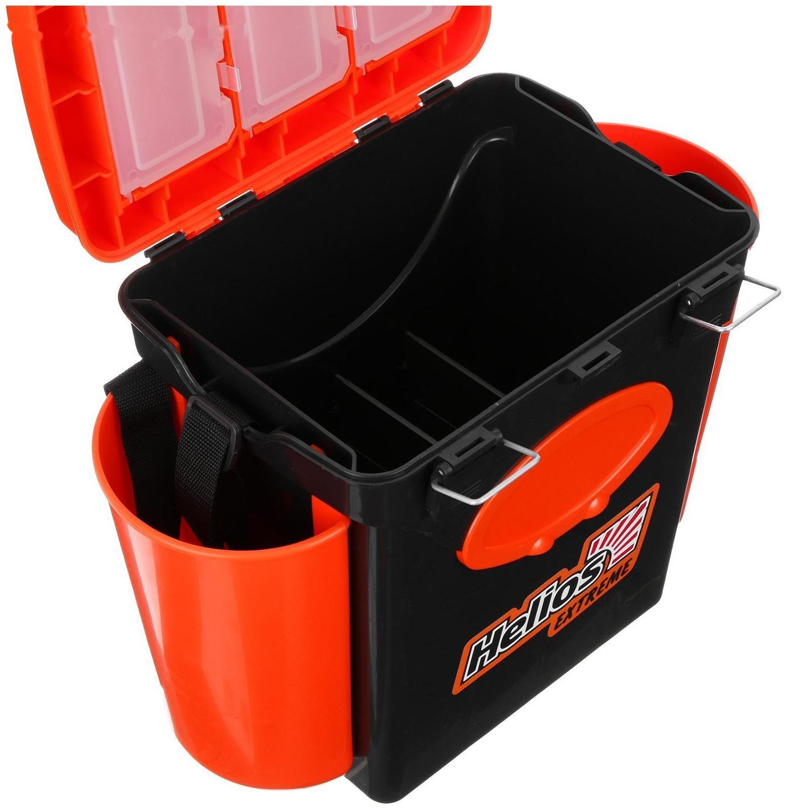Ящик зимний Helios FishBox 10 л, односекционный, цвет оранжевый