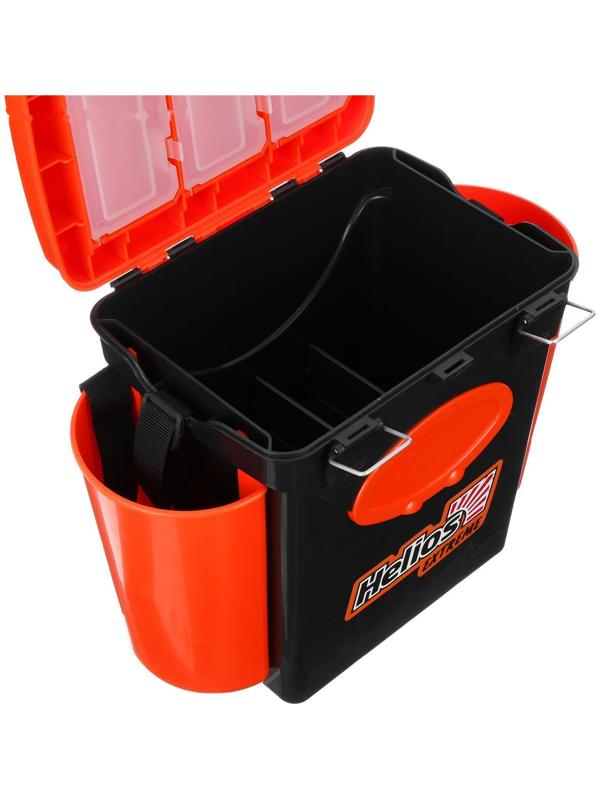 Ящик зимний Helios FishBox 10 л, односекционный, цвет оранжевый