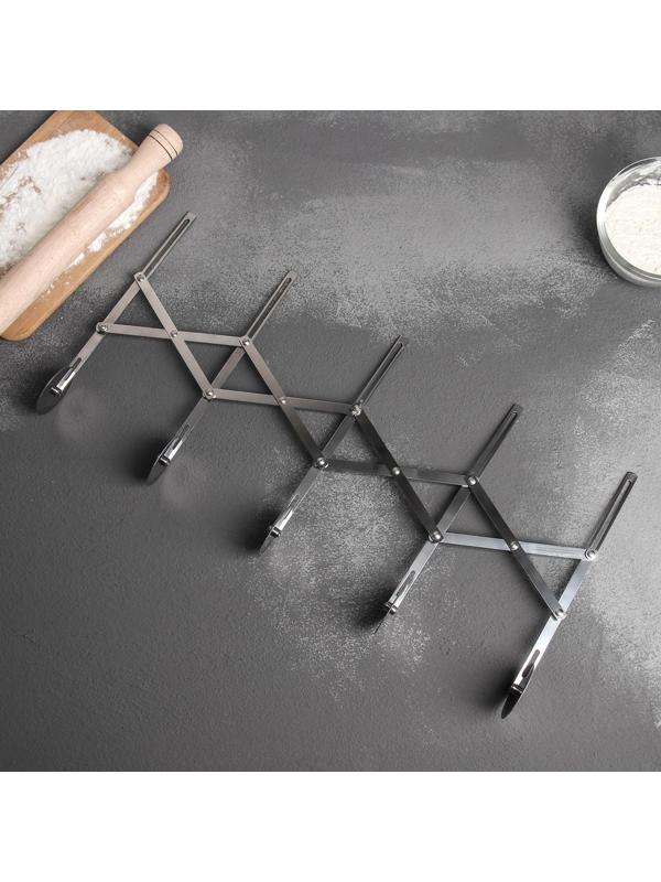 Тесторезка растяжимая, 5 дисков, 24,5×5 см