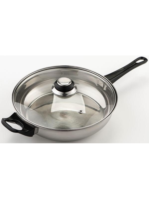 Набор посуды из нержавеющей стали «Чёрная ночь», 8 предметов: ковш 1,5 л, 2 кастрюли 2/3 л, сковорода d=24 см, крышки, стенки 0,3 мм, дно 5 мм