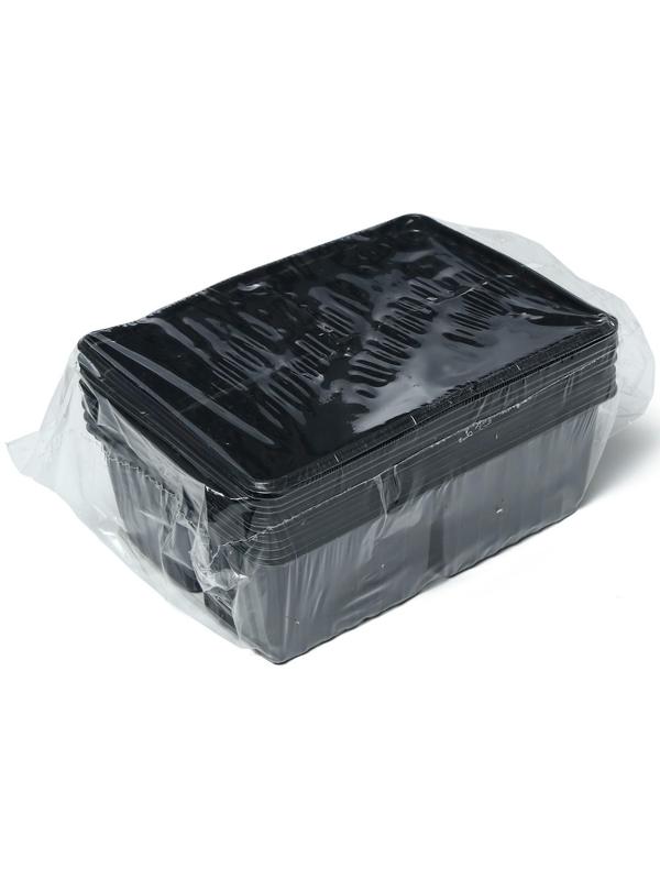 Кассета для рассады, 4 ячейки по 180 мл, набор 10 шт., чёрная, Greengo