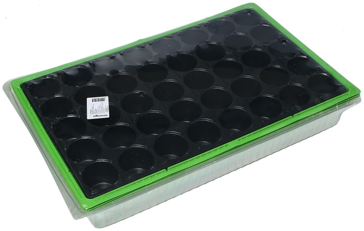 Мини-парник для рассады, 57 × 36 × 13.5 см, 1 вставка, 40 ячеек, Greengo