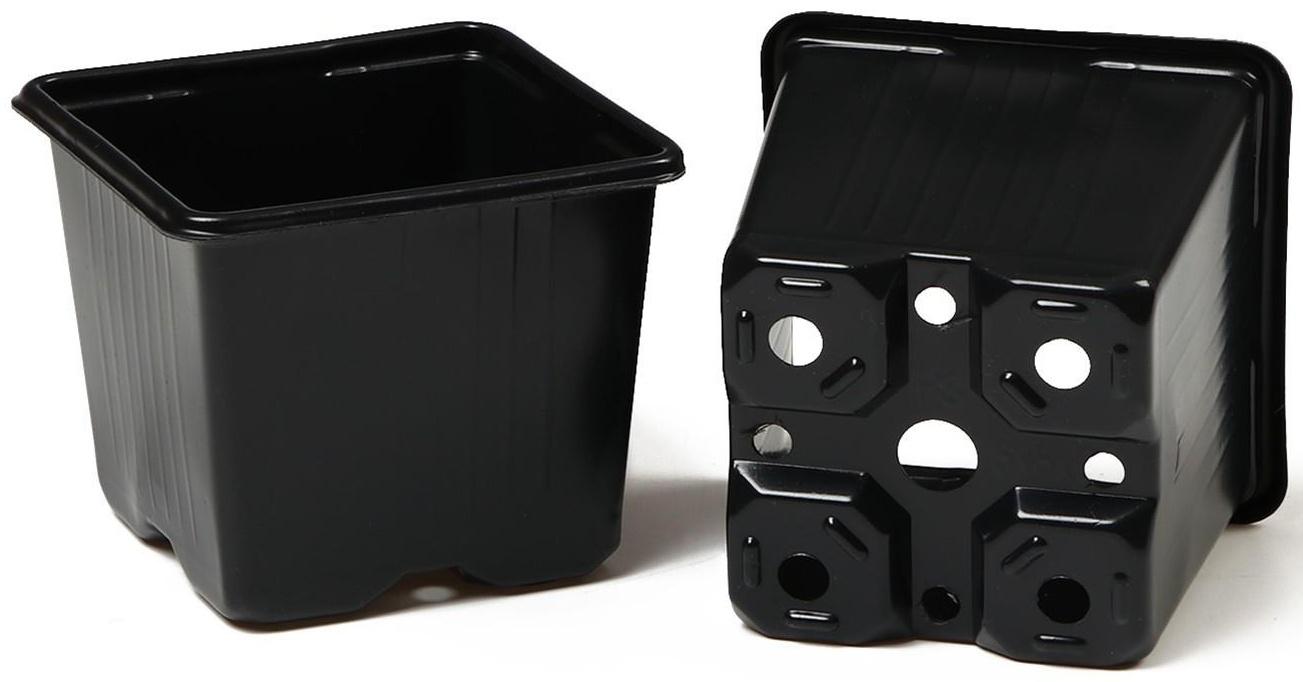 Горшок для рассады, 320 мл, 8 × 8 × 7 см, чёрный, Greengo