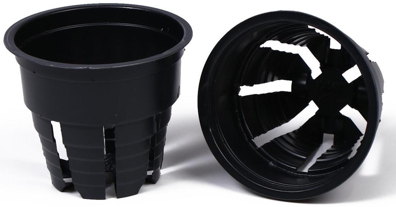 Горшок для рассады, 80 мл, 6 × 6 × 5.5 см, чёрный, Greengo