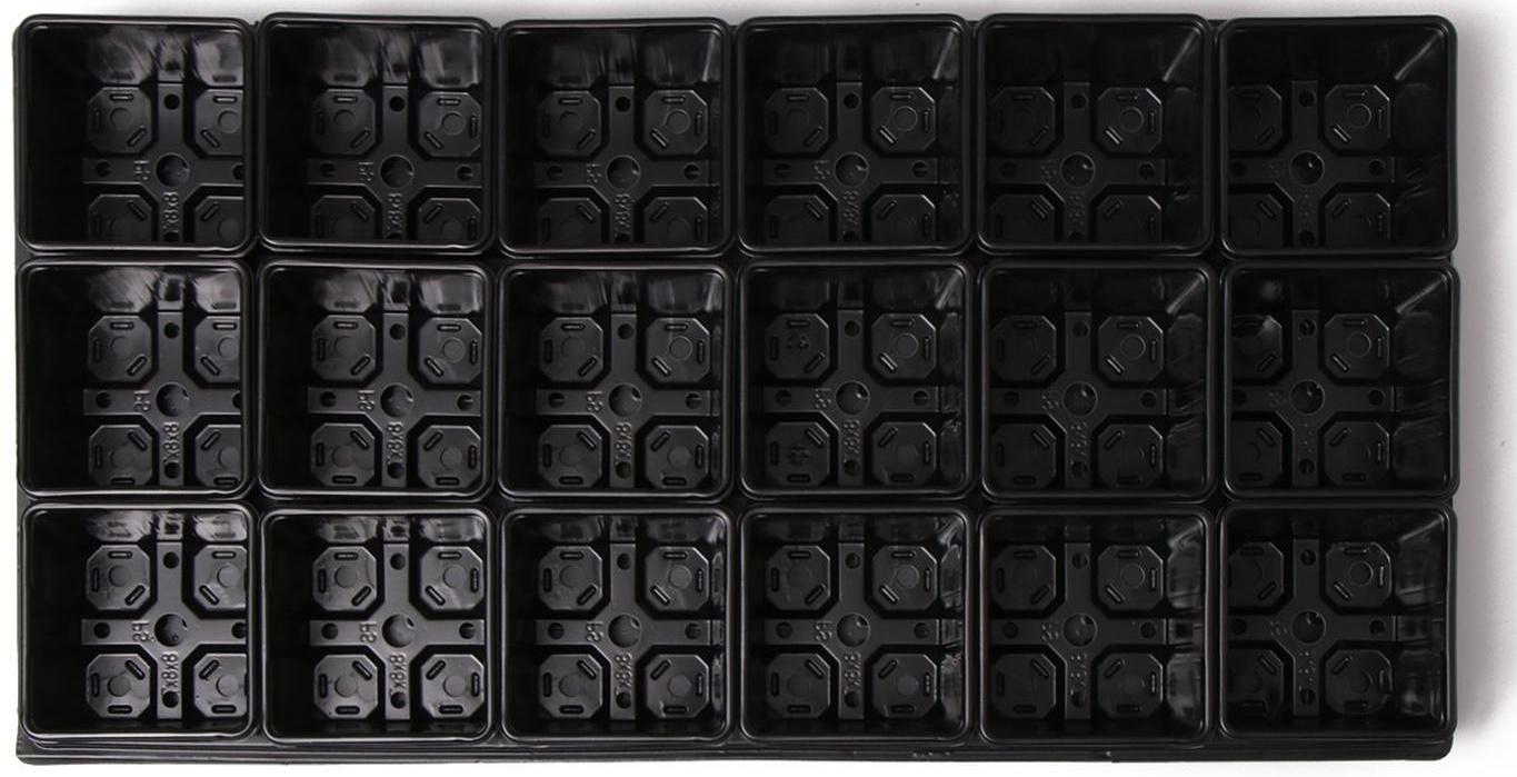 Набор для рассады: стаканы по 320 мл (18 шт.), поддон 51 × 26 см, Greengo