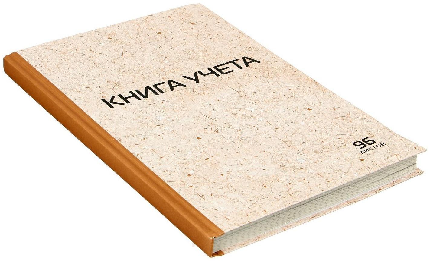 Книга учета А4, 96л 200x290 мм, клетка, обложка крафт, блок газетный