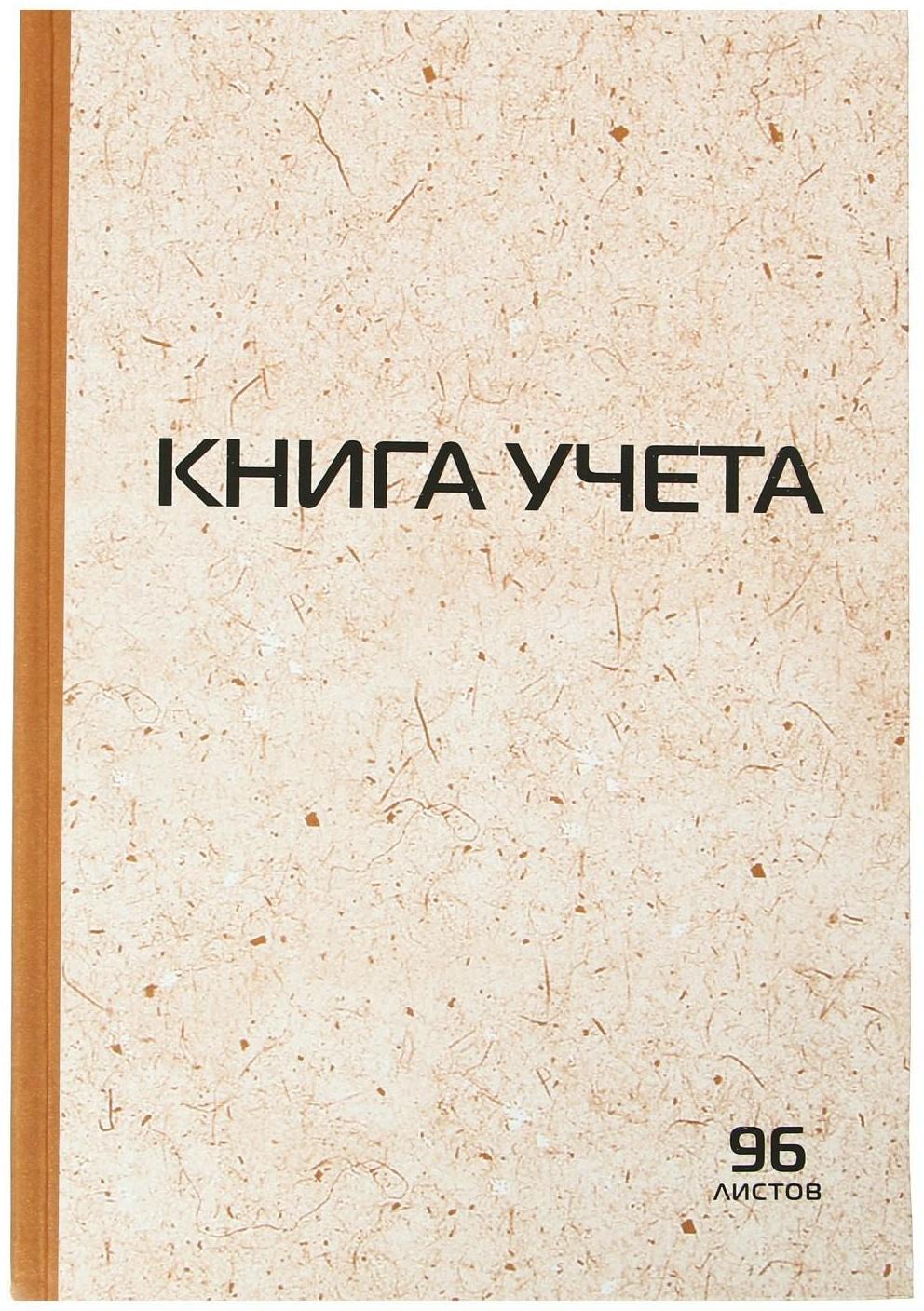 Книга учета А4, 96л 200x290 мм, клетка, обложка крафт, блок газетный
