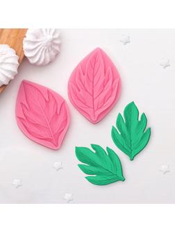 Молд «Листва», 2 части, 7×4,5 см, цвет МИКС