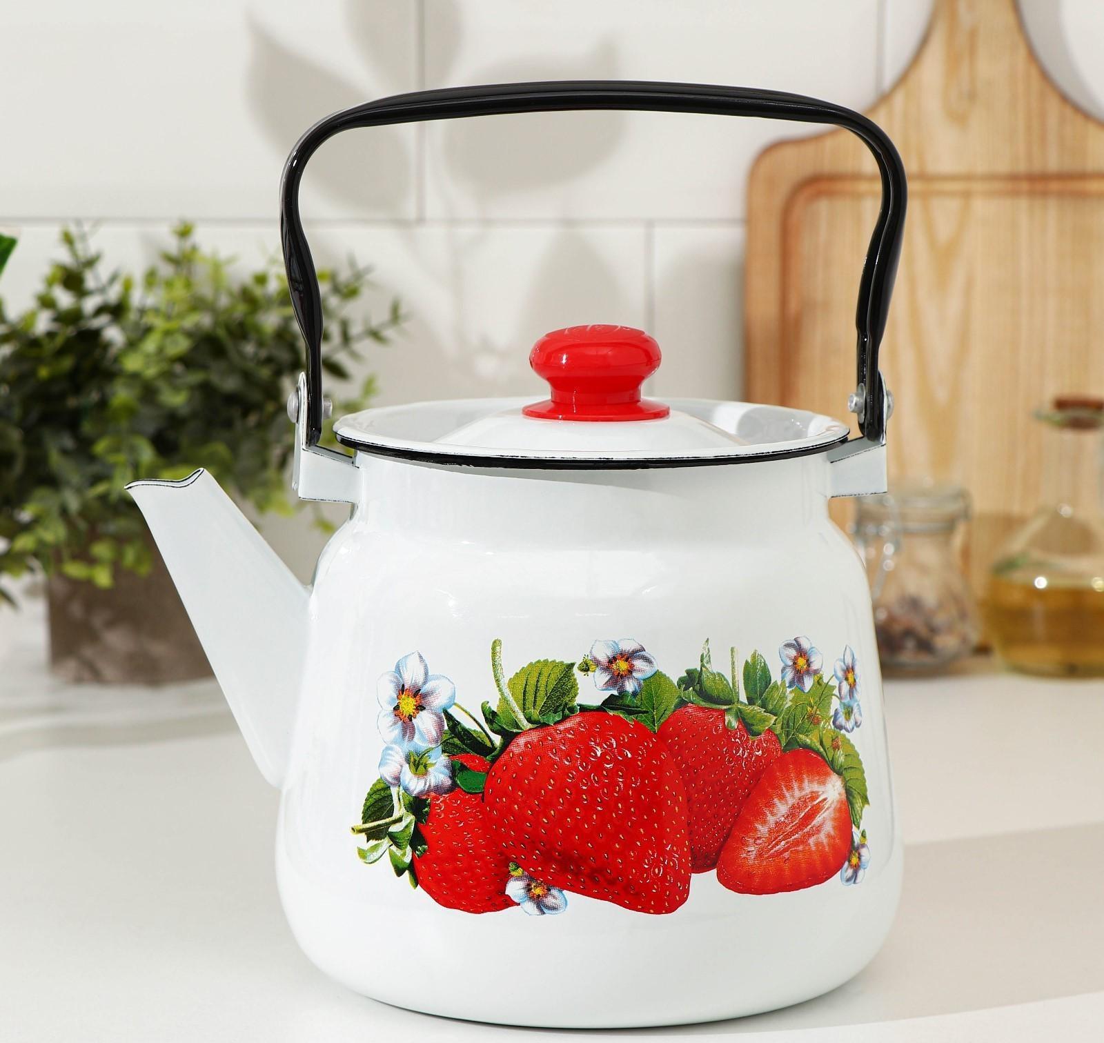 Чайник сферический, 3,5 л, индукция, рисунок МИКС