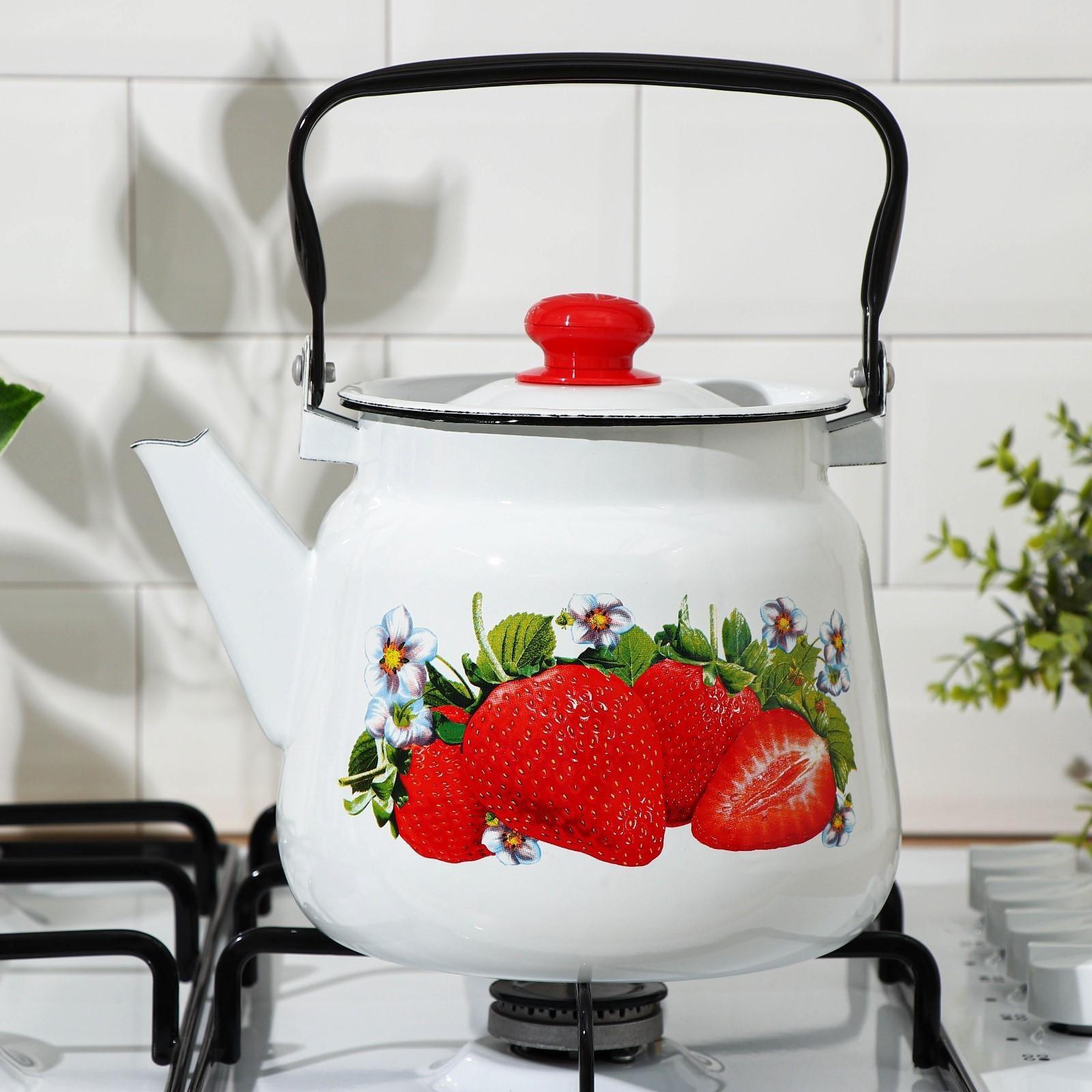 Чайник сферический, 3,5 л, индукция, рисунок МИКС