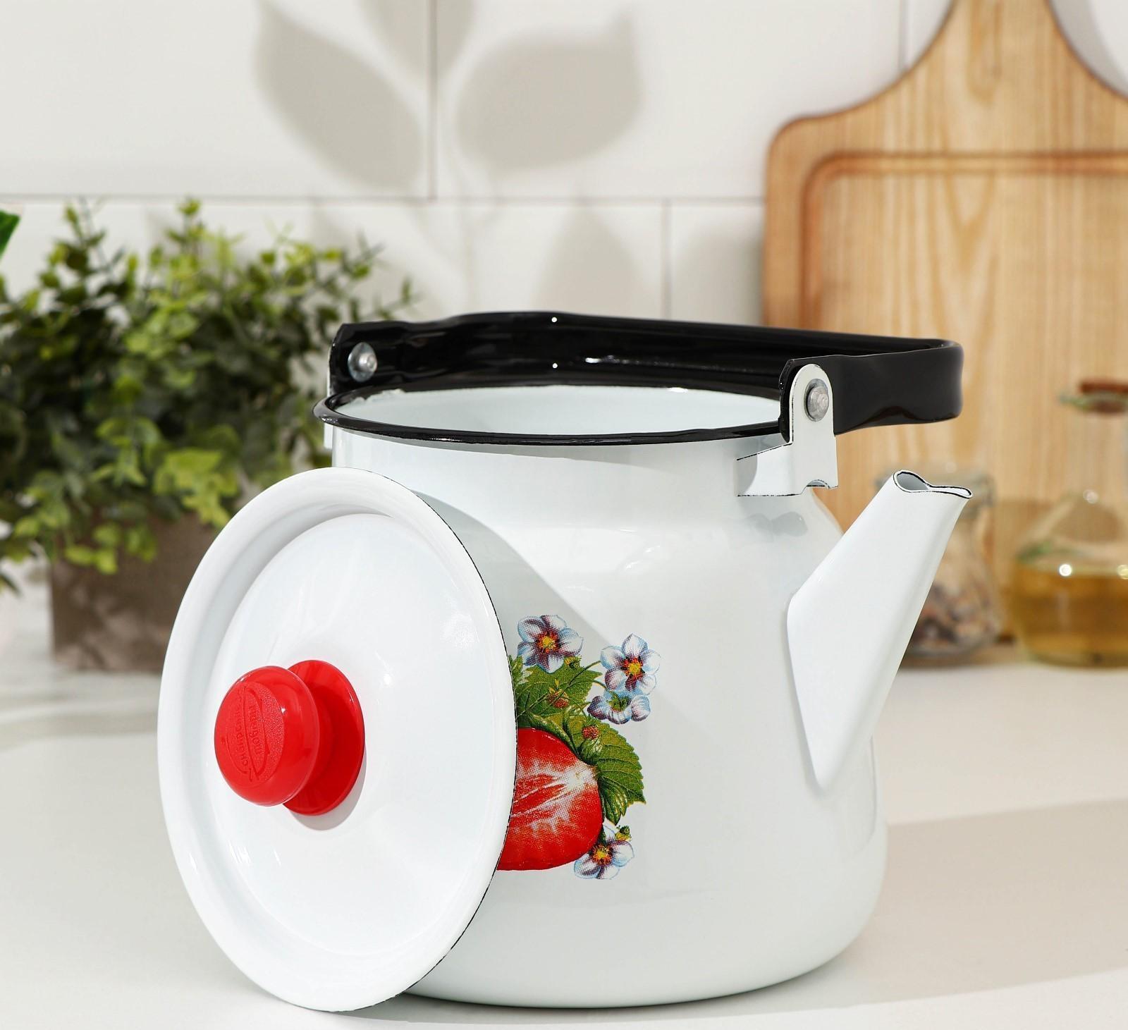 Чайник сферический, 3,5 л, индукция, рисунок МИКС