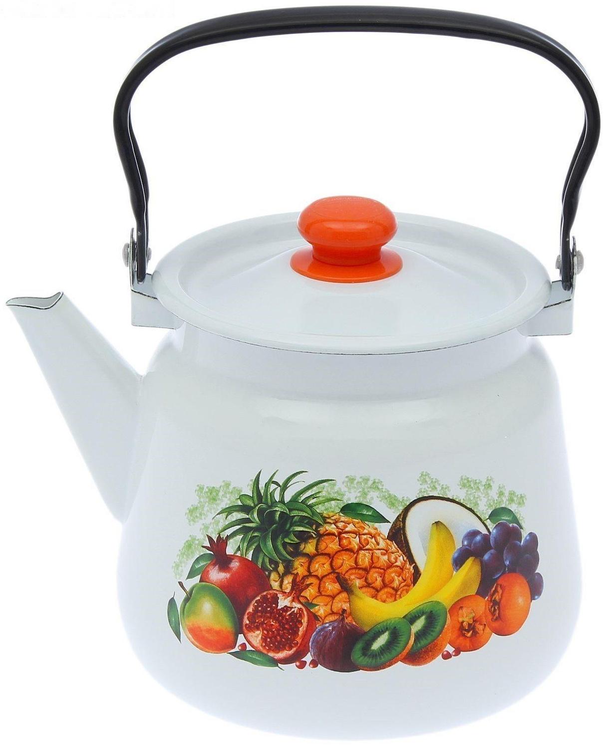 Чайник сферический, 3,5 л, индукция, рисунок МИКС