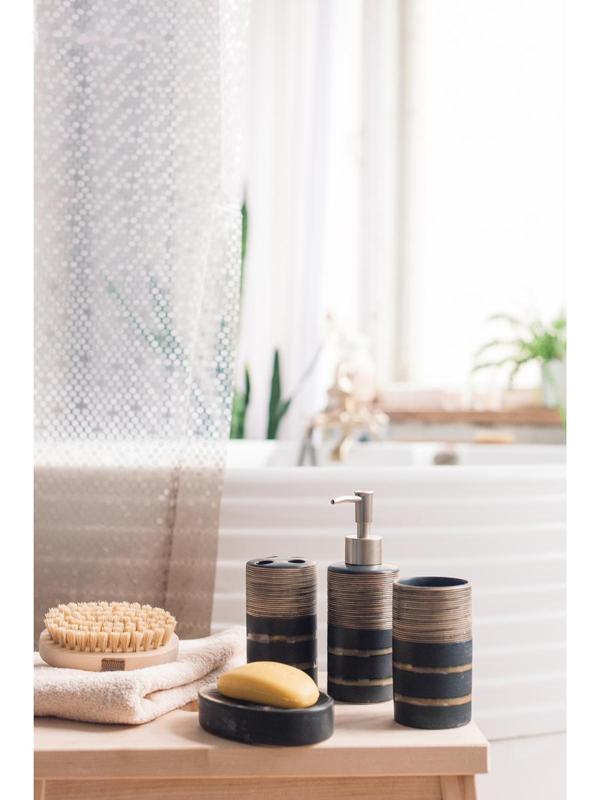 Набор аксессуаров для ванной комнаты Доляна «Классика», 4 предмета (дозатор 300 мл, мыльница, 2 стакана)