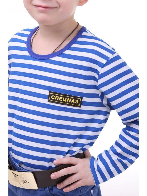 Костюм военного «ВДВ», тельняшка, голубой берет, ремень, рост 140 см