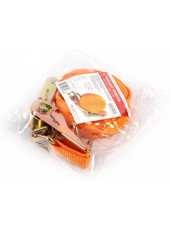 Стяжка груза с механизмом 110 мм, ширина ленты 25 мм, нагрузка 400/800 кг, длина 5 м